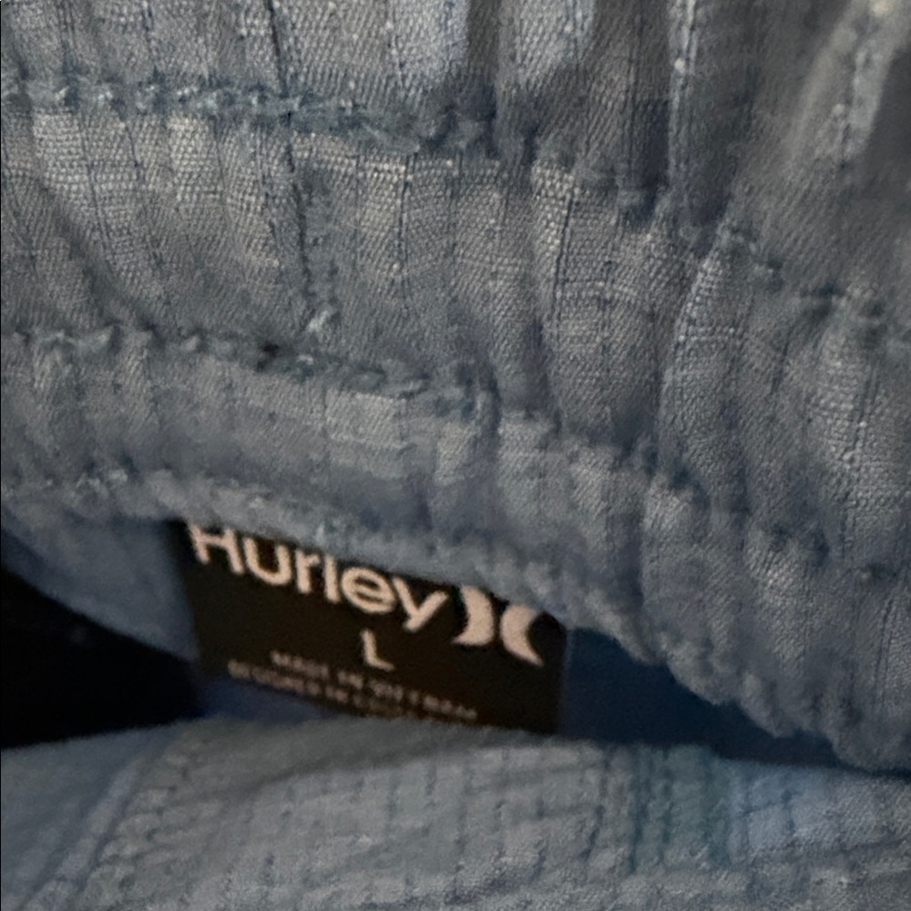 Hurley Light Blue Athletic Drawstring Shorts - Picture 3 of 3